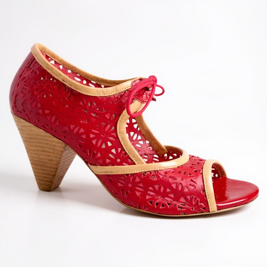 Gateau-red patent lace dress shoe Last pairs 40 and 41