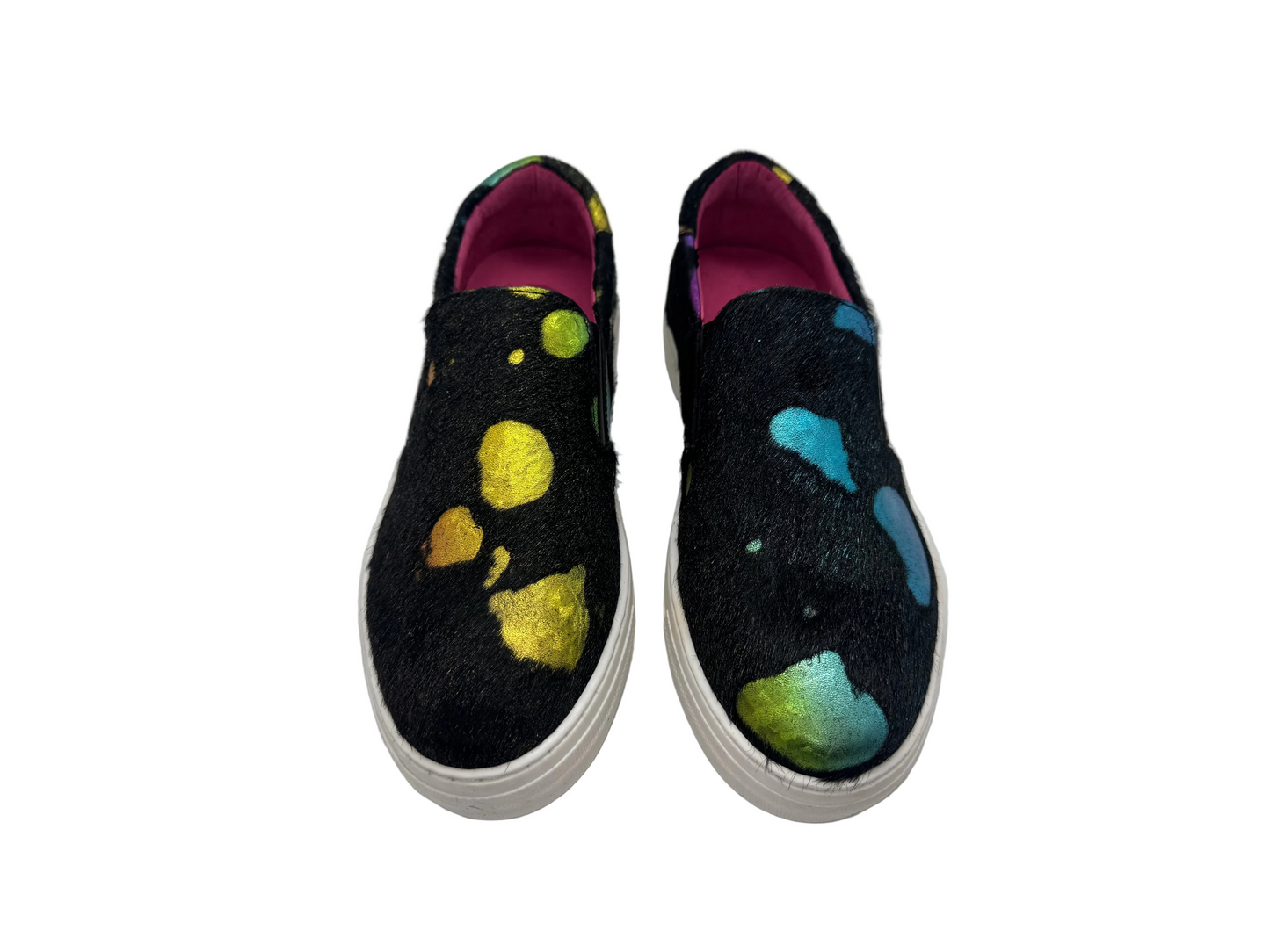 Scala - Black rainbow unicorn slip on