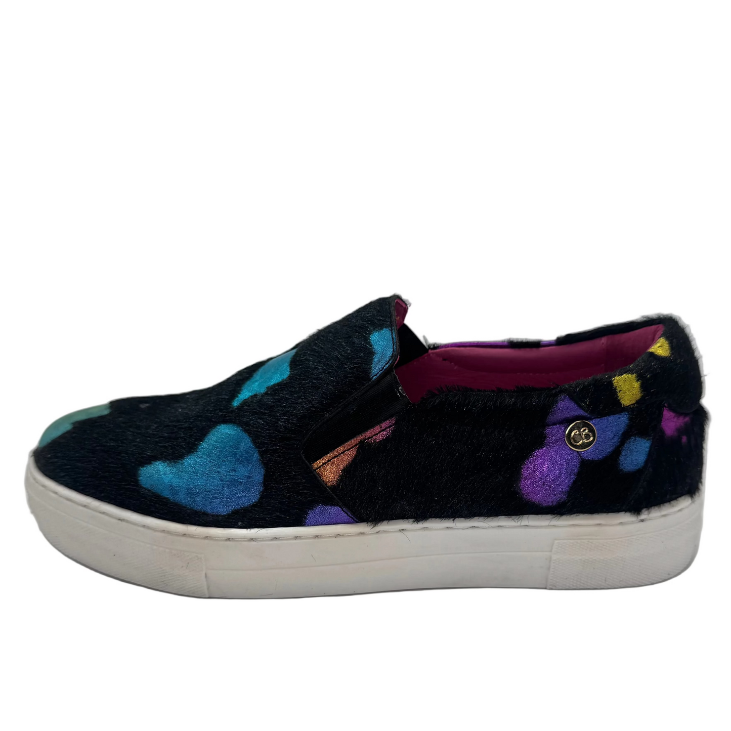 Scala - Black rainbow unicorn slip on