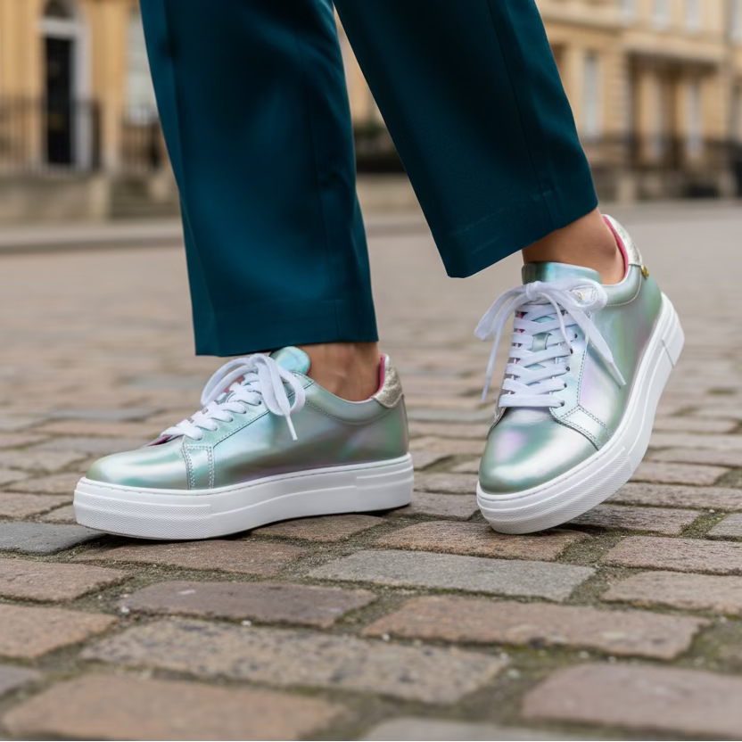 Figaro-Iridescent green sneaker