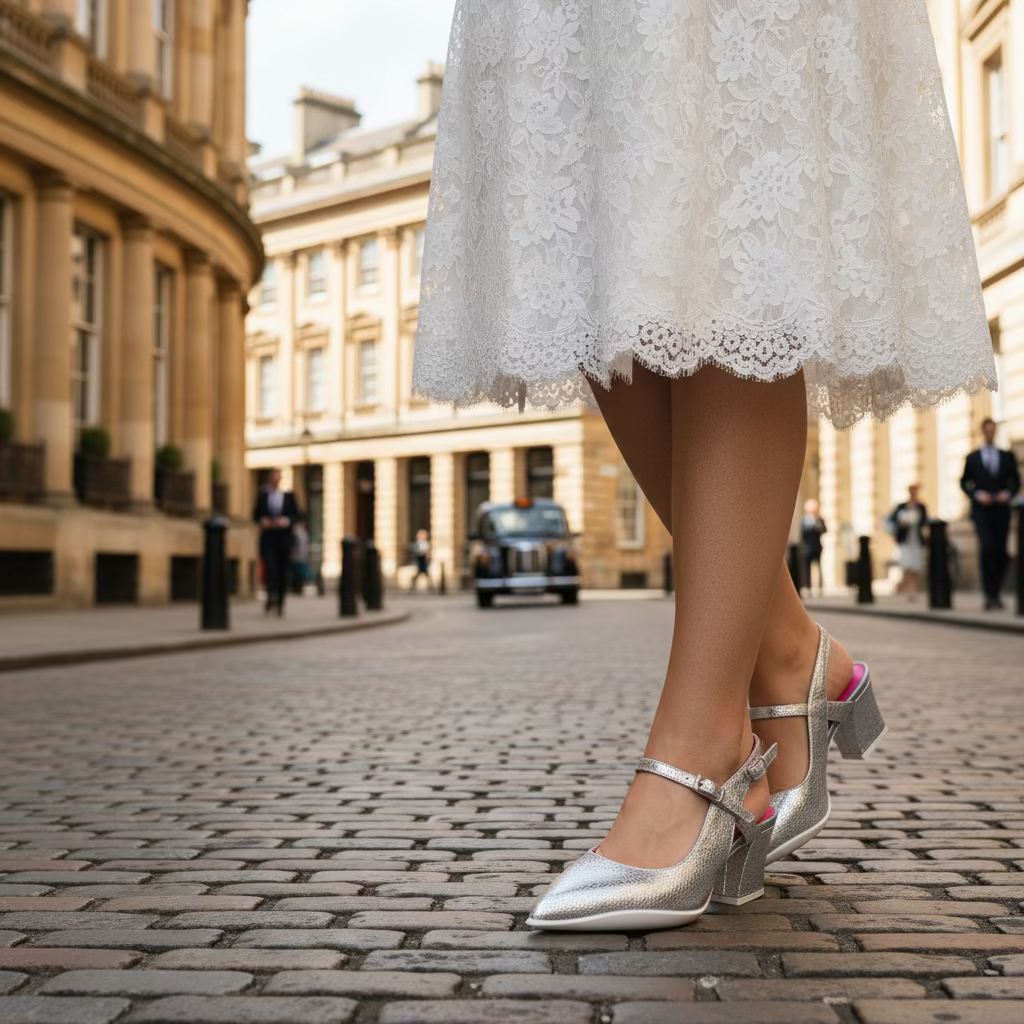 Lola- Silver bar shoe