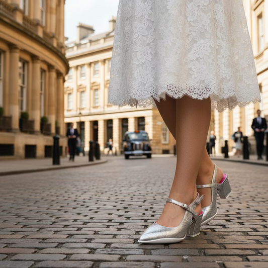 Lola- Silver bar shoe