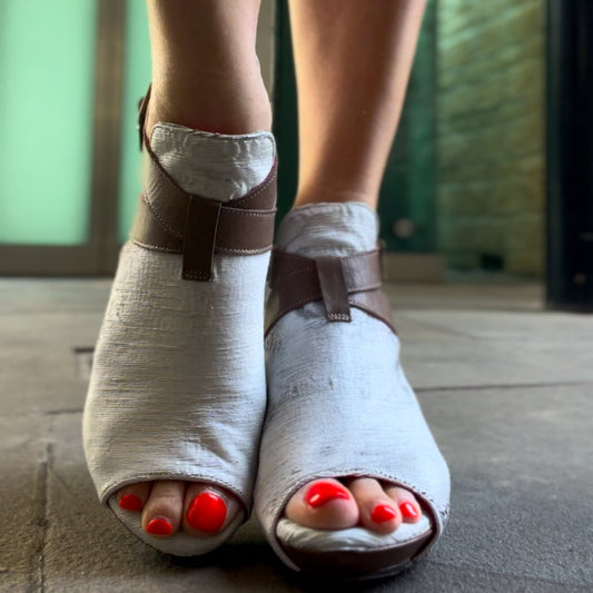 Rouge - White Laser platform heel - Chanii B