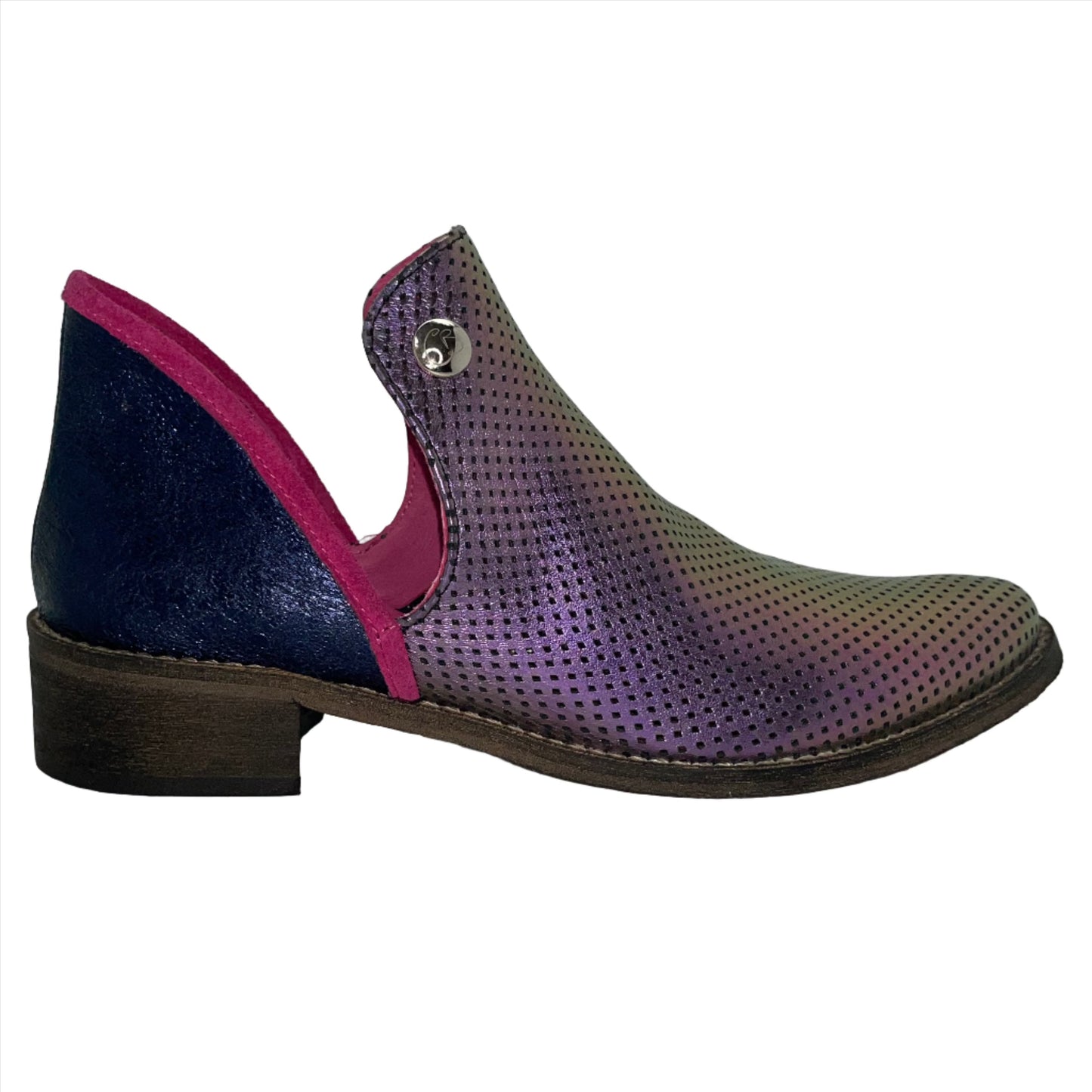 Zippette - Iridescent navy ankle boot