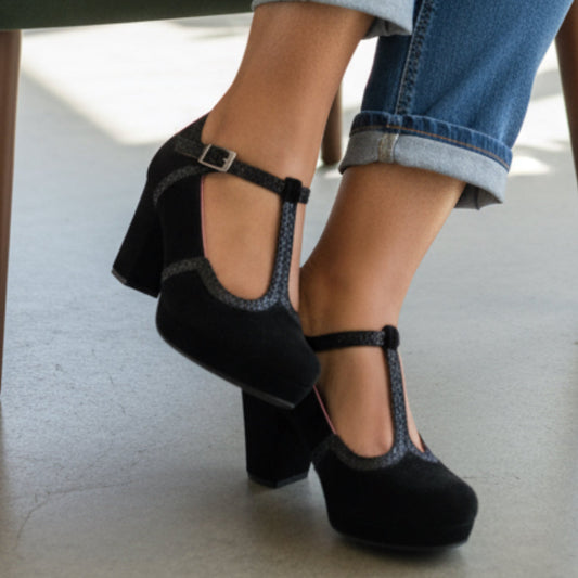 Cerise Black suede print- last pair 36 and 40! - Chanii B