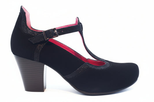Cerise Black suede print- last pair 36