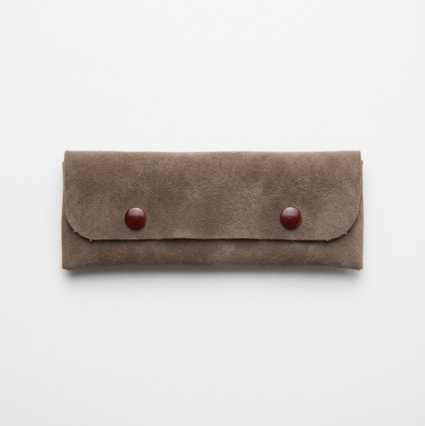 Case- Taupe suede cowhide eye glass case
