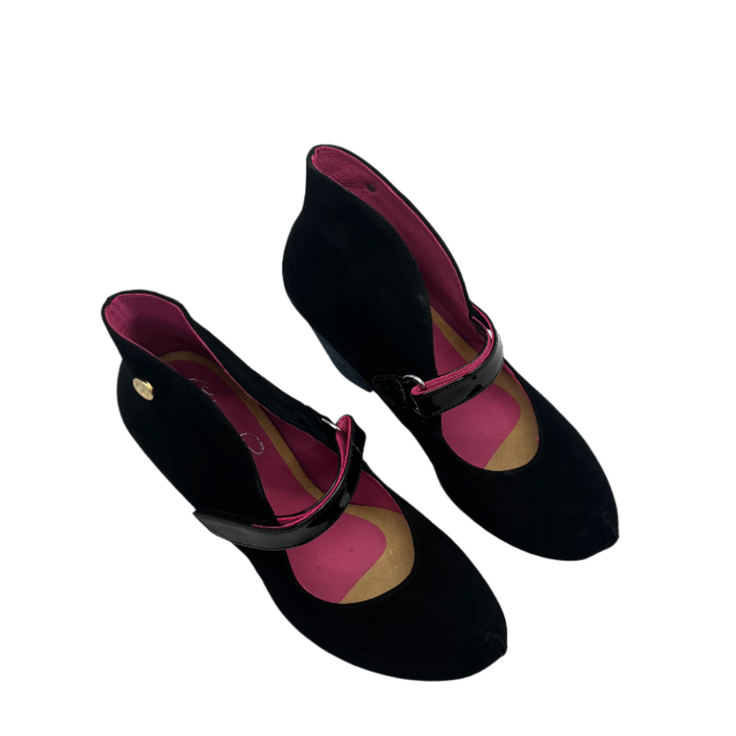 Stylo - Black Suede with print heel