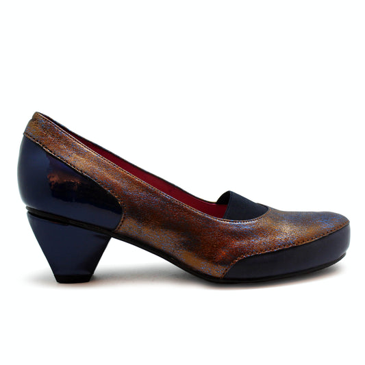 Seine - Bronze/navy Low heel shoe- Last pairs 36, 39 and 41