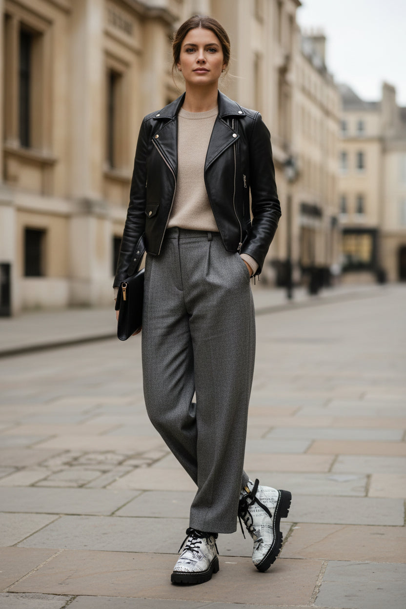 Paris - White Newsprint with Black removable Chain