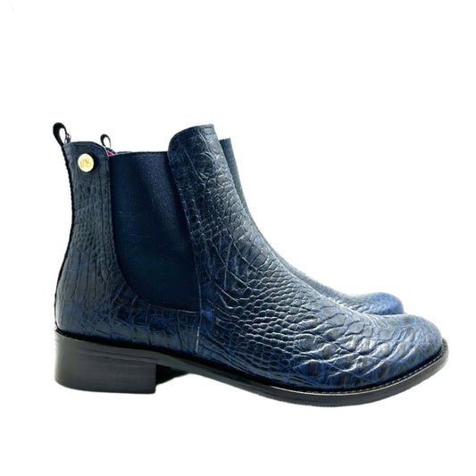 Taille Navy croc- Chelsea ankle boot