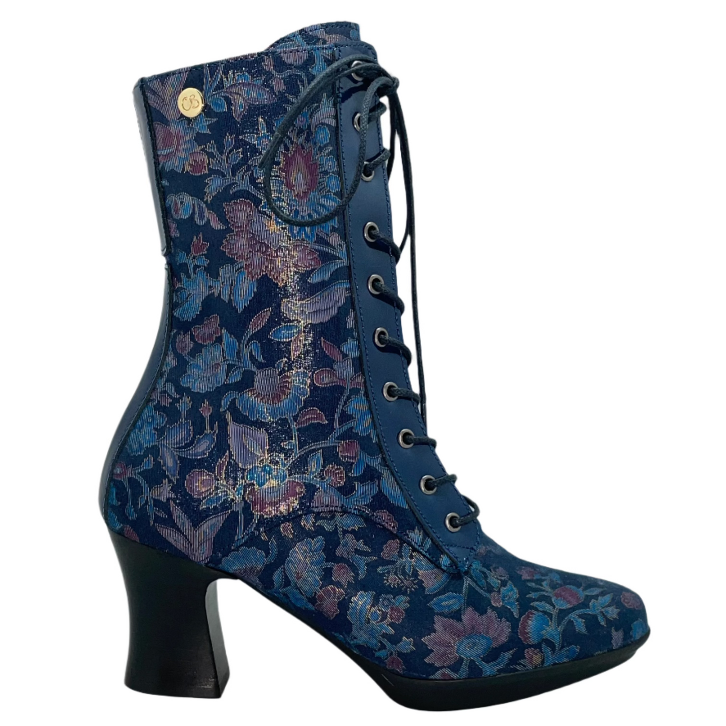 Fergie - Blue Floral victorian lace up