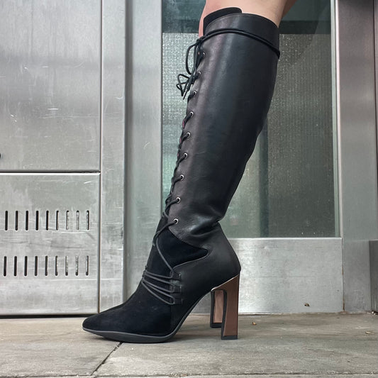 Filomina - Black/bronze High heel boot