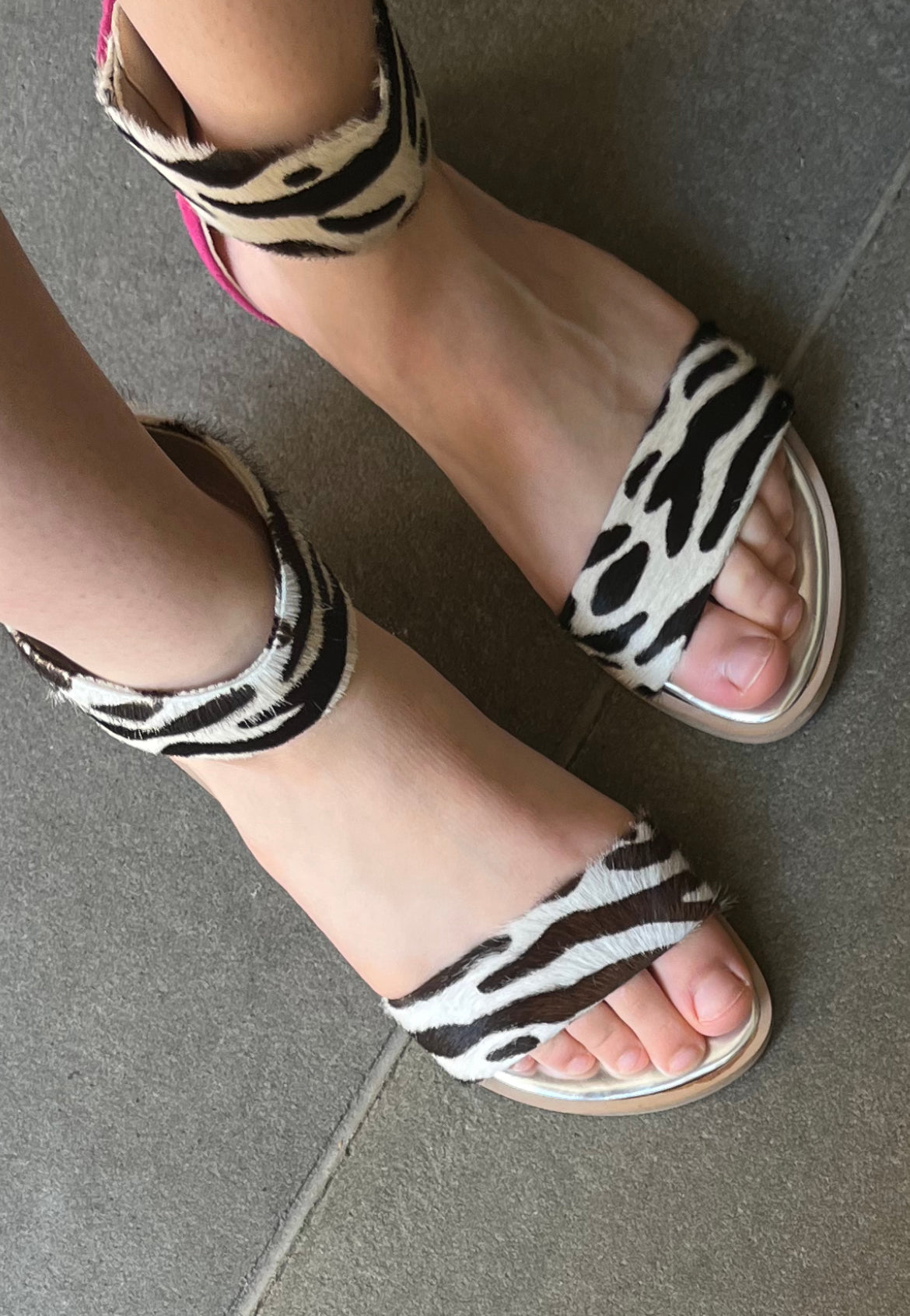 Zebra print flip on sale flops