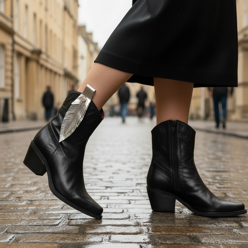 Magnifique- Black and silver cowboy boot