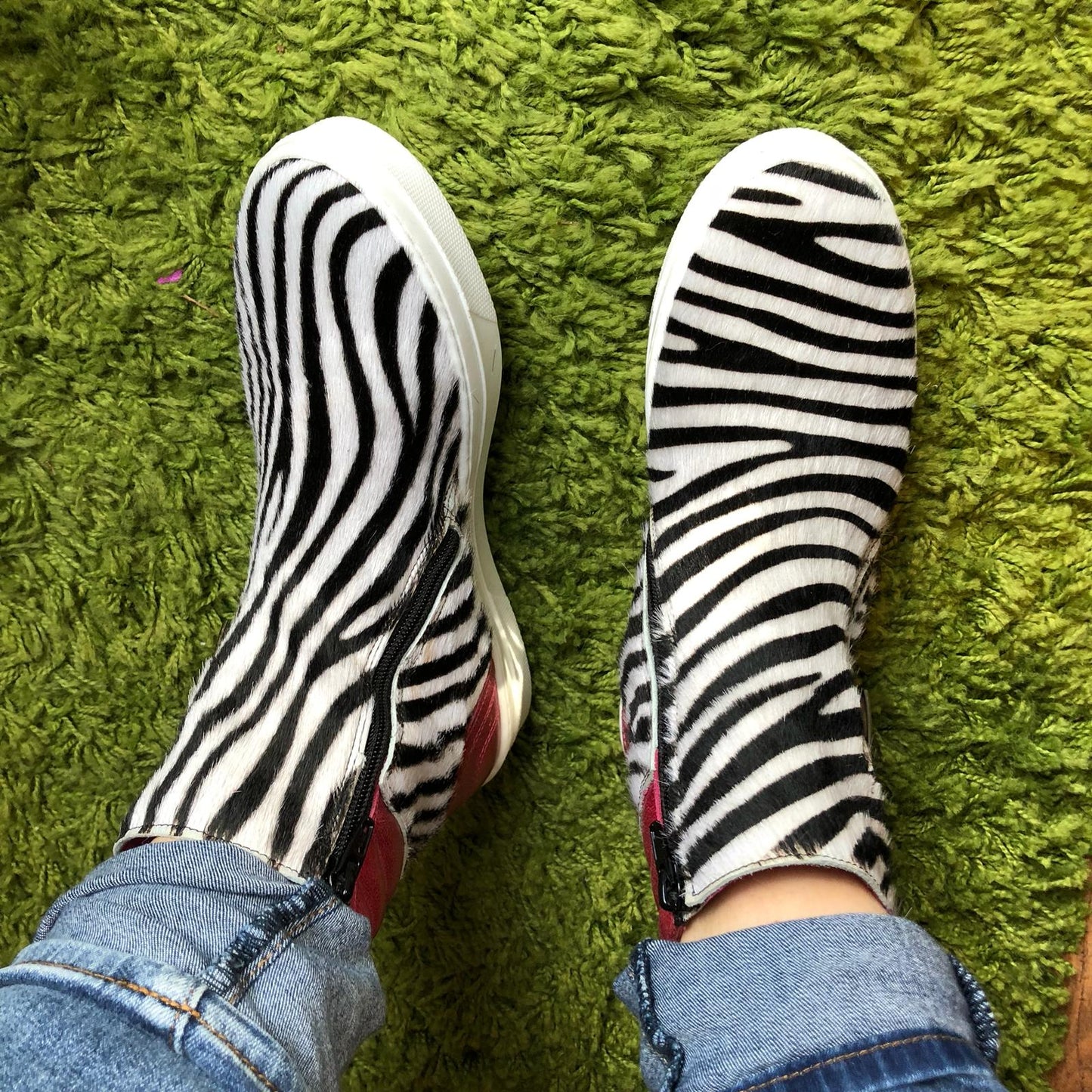 Chat - Zebra/Fuchsia sneaker boot- Last pair 36