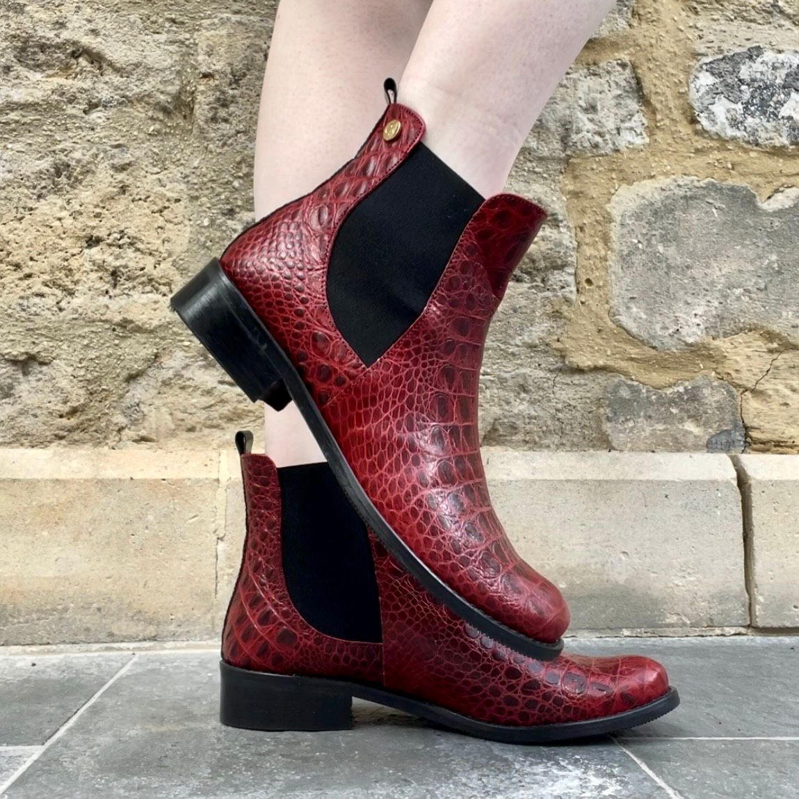 Taille Wine croc Chelsea ankle boot