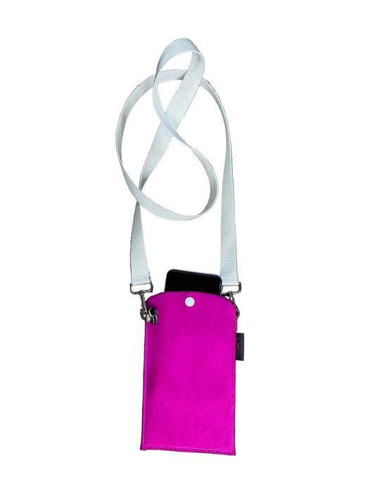 Le Paquete-Fuchsia cow hide-white phone holder bag