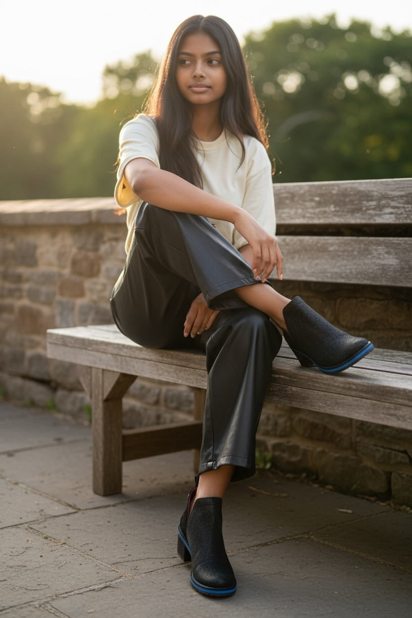 Zigg - Black Blue ankle boot - Chanii B