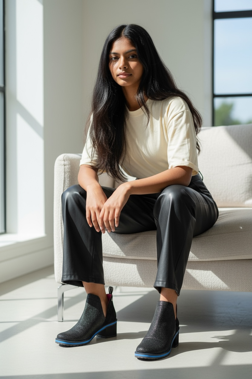 Zigg - Black Blue ankle boot - Chanii B