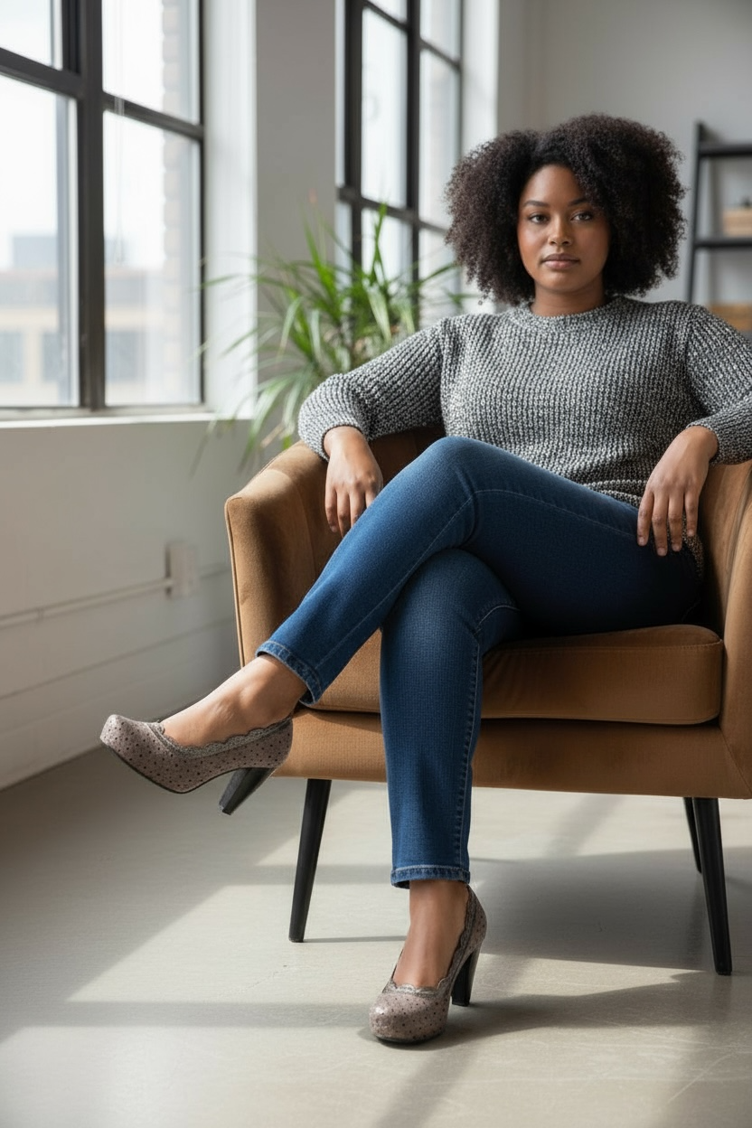 Beau - Grey Pattern dress heel - Chanii B