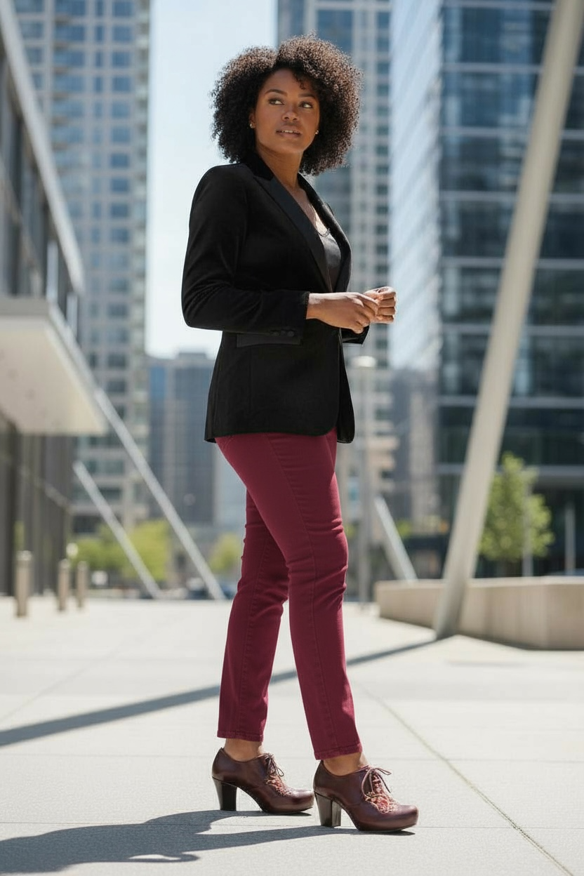 Bois - Wine swirl Lace up heel - Chanii B