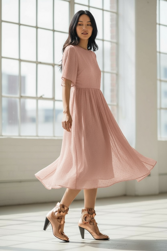 Serpent - Rose Gold high heel peep toe shoe- last pair 41!