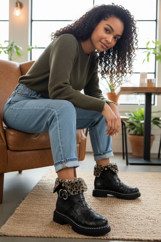 Lyone -Black ankle boot