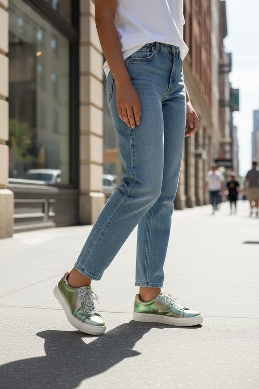 Figaro-Iridescent green sneaker