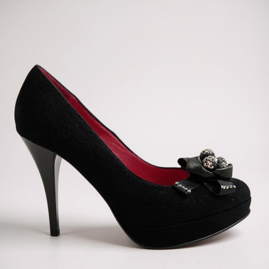 Belle Black suede sparkle
