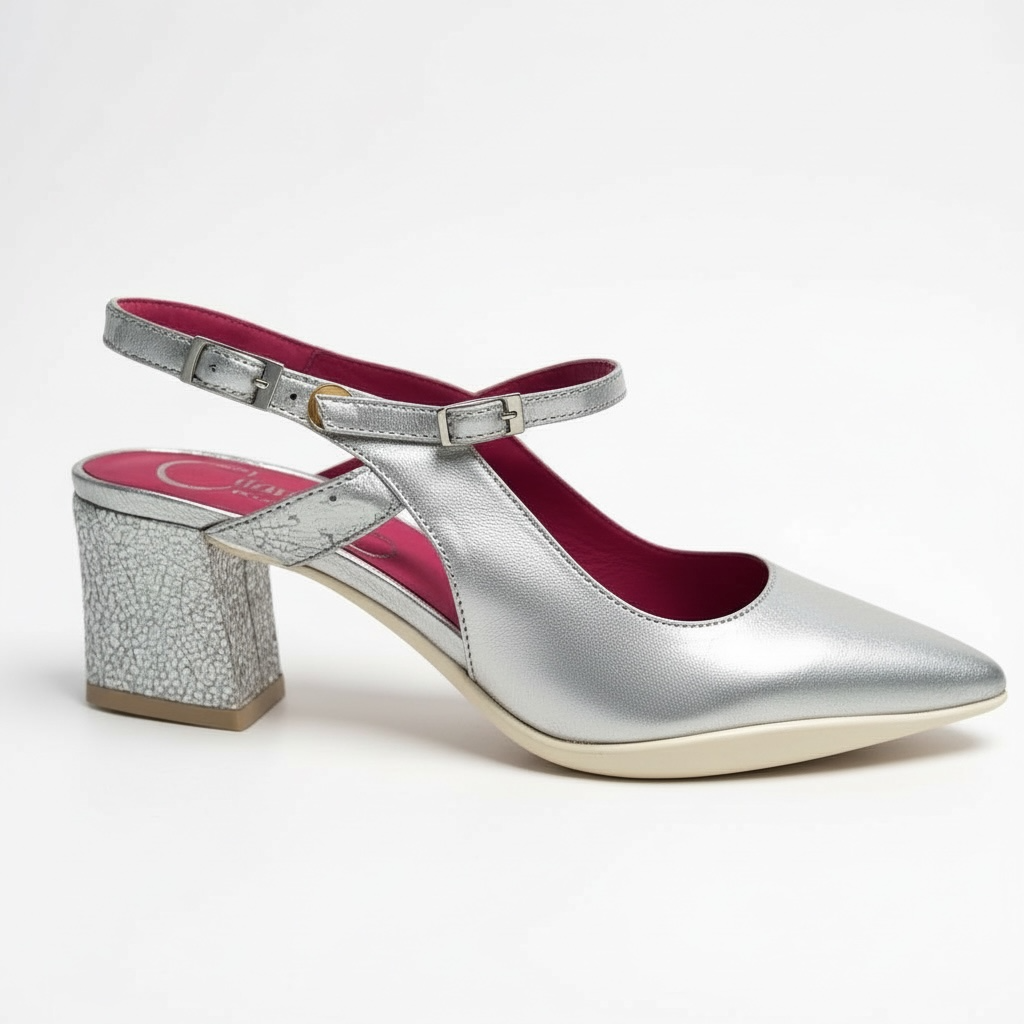 Lola- Silver bar shoe