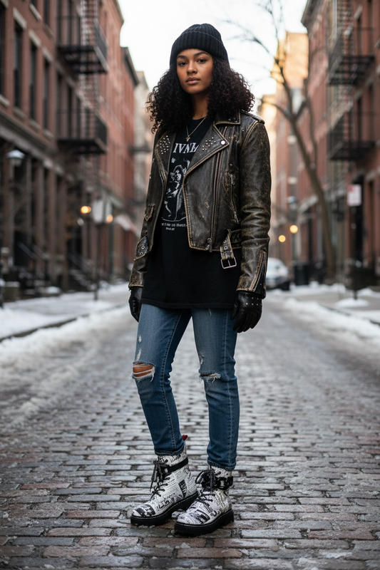 Paris - White Newsprint with Black removable Chain