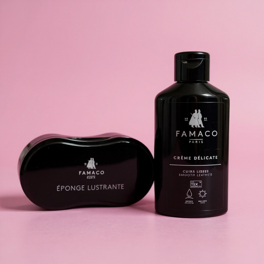 Leather cream-black and shine bundle