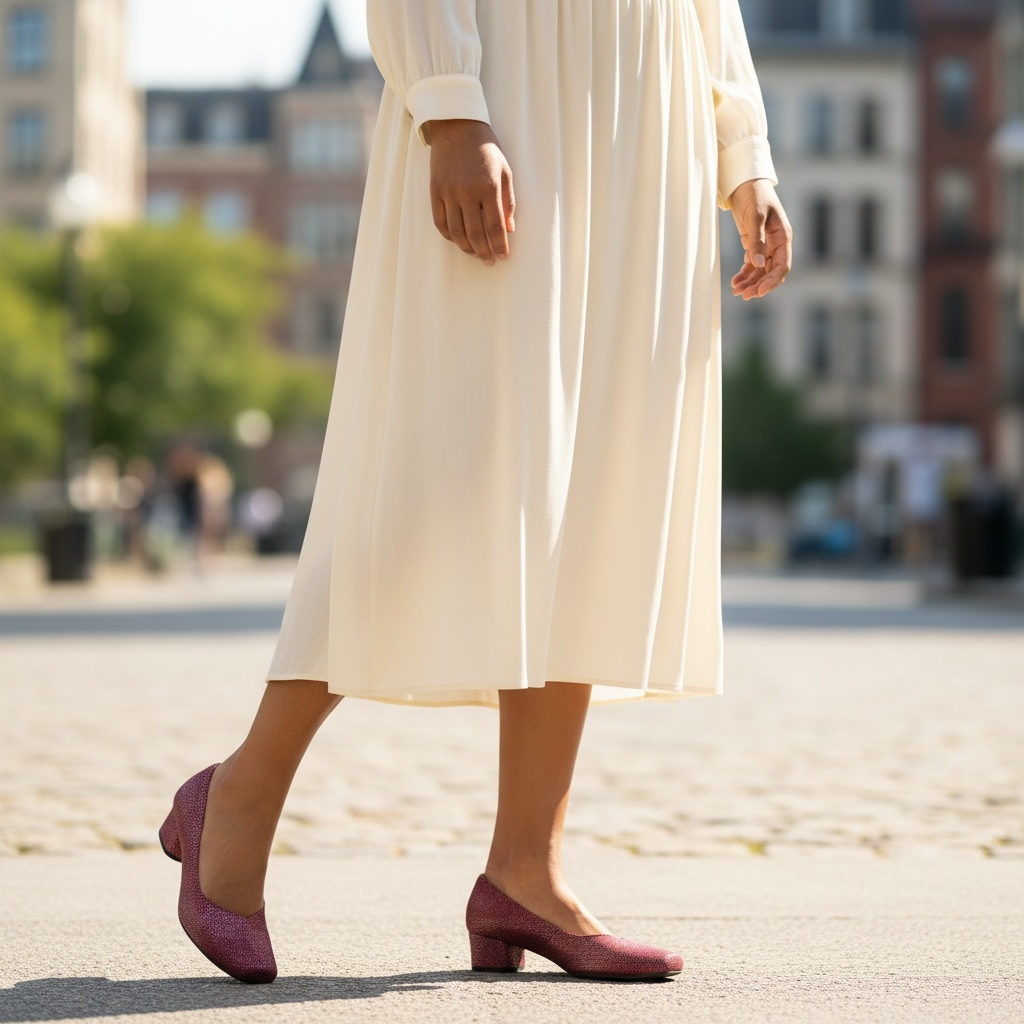 Polo fuchsia low heel shoe