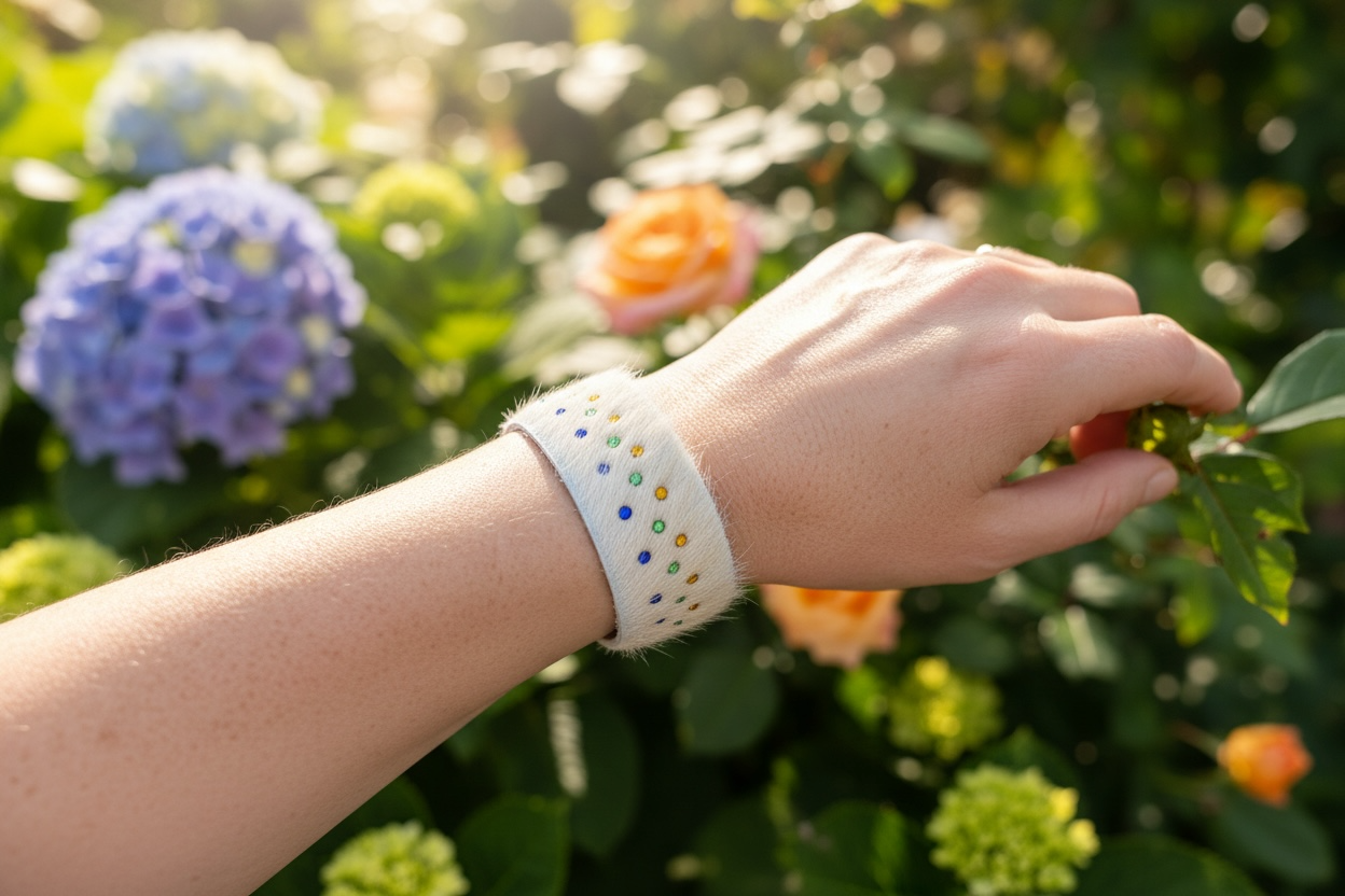 Handmade cowhide bracelet-white rainbow