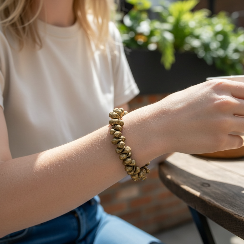 Bracelet- handmade antique gold teardrops