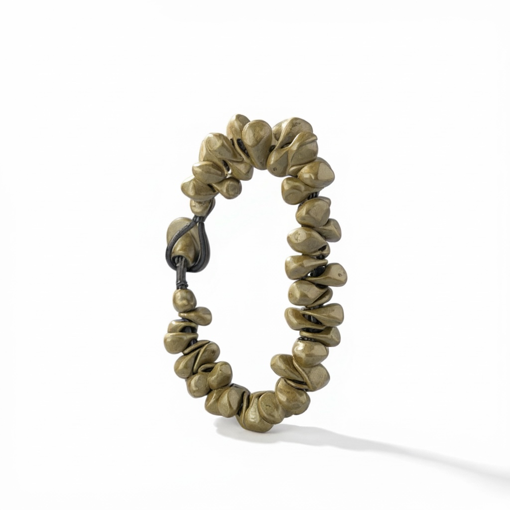 Bracelet- handmade antique gold teardrops