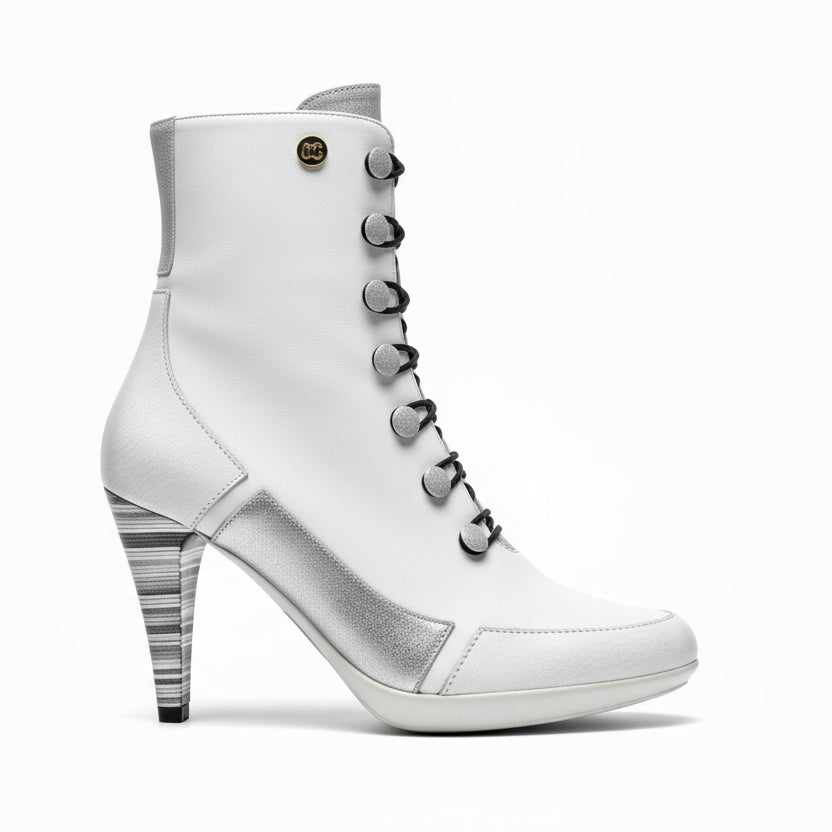 St Lucia- White Button boot