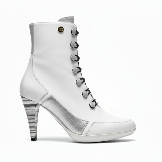 St Lucia- White Button boot