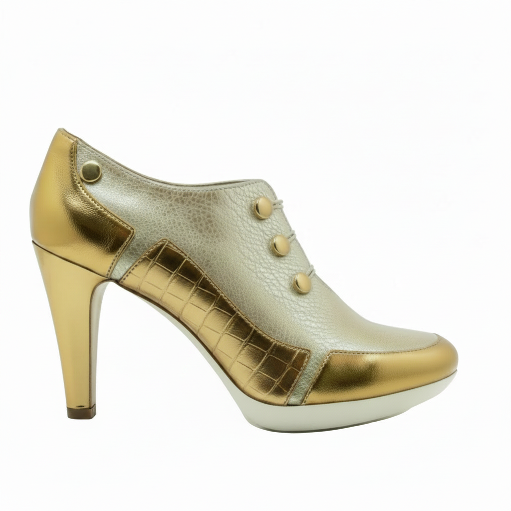Dijon-Gold button heel- Pre order