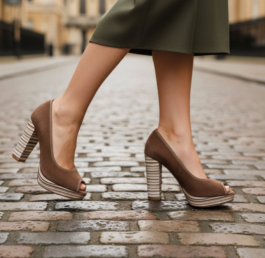 Bebe - Taupe Platform heel