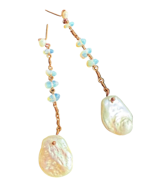 Earrings-Pearlopalite