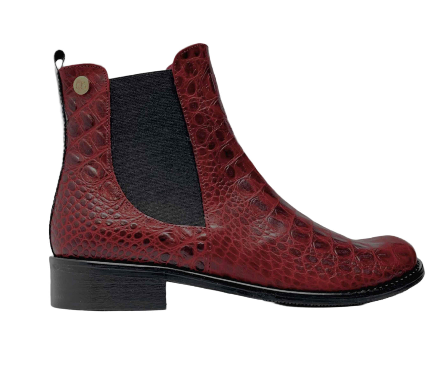 Taille Wine croc Chelsea ankle boot