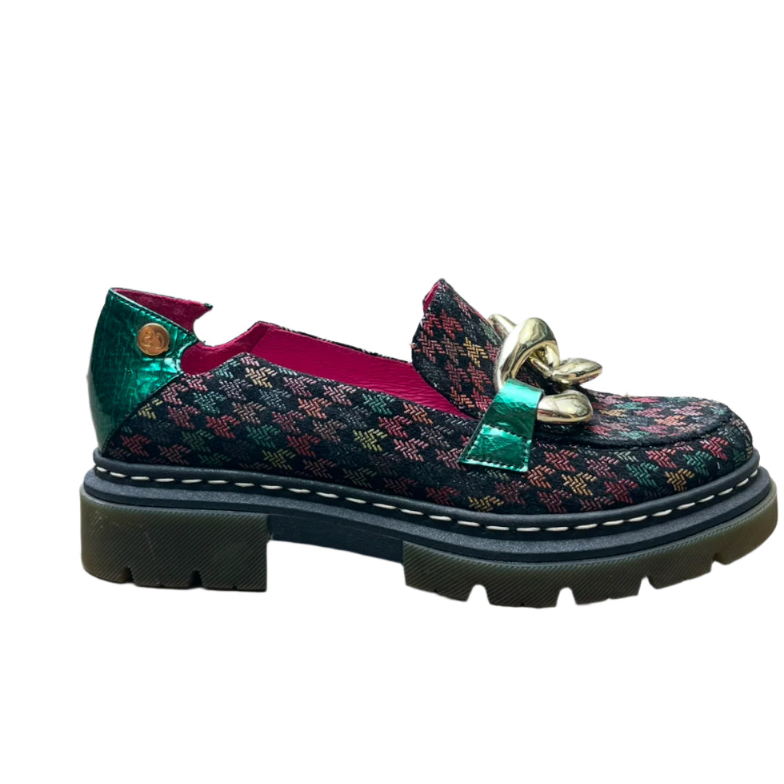 Flambe - Multi houndstooth leather loafer - Chanii B