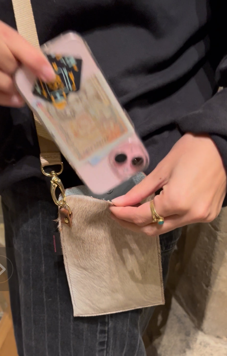 Le Paquete-Taupe phone holder bag - Chanii B