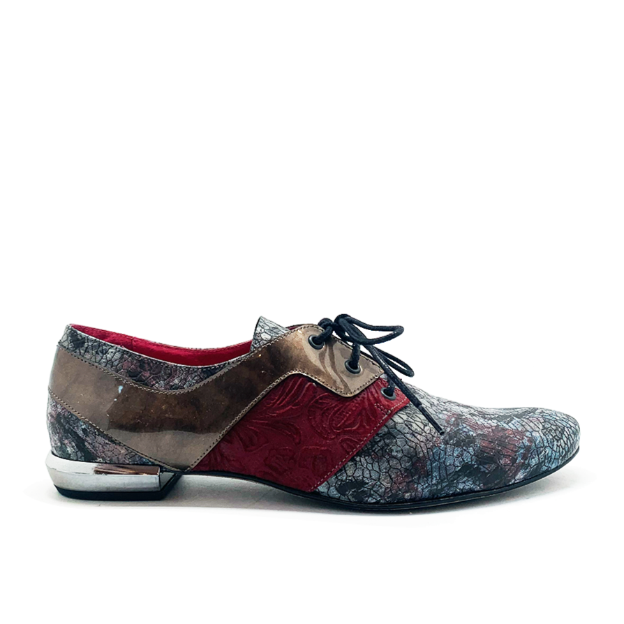 York -multi grey lace up shoe
