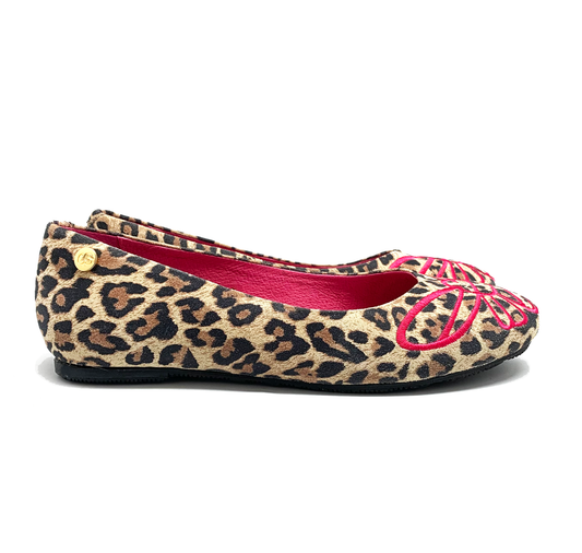 Bee Free - flat Leopard ballerina