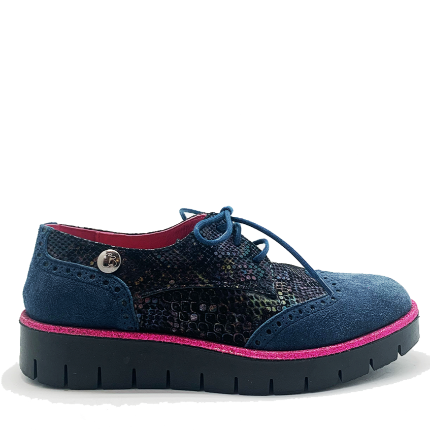 Bolt -Blue scales lace up shoe on