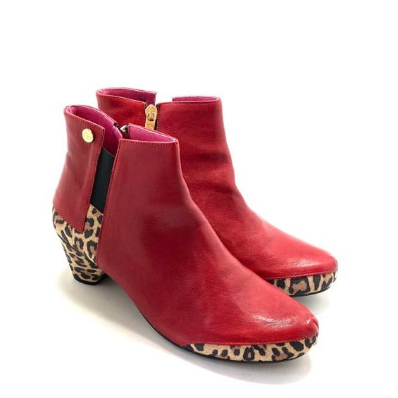 La Rui - Red Leopard- Ankle boot
