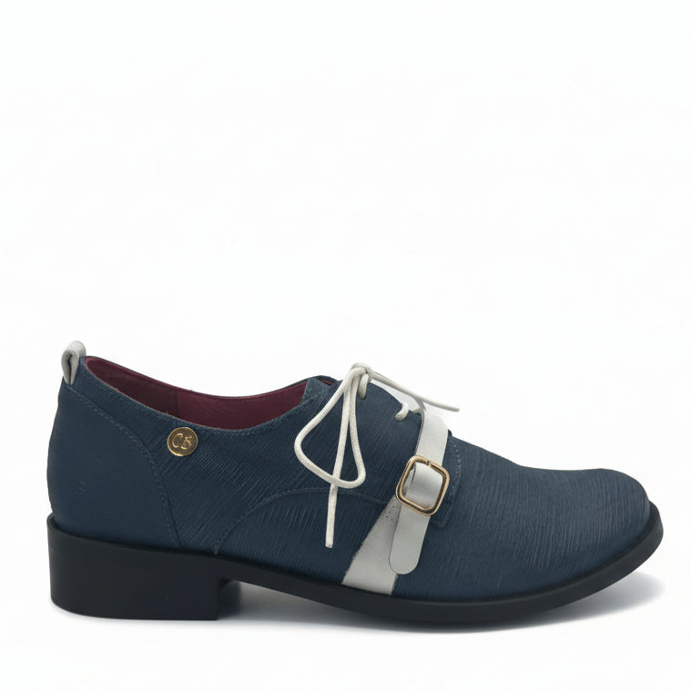 Excuse Moi - Denim blue laser lace up